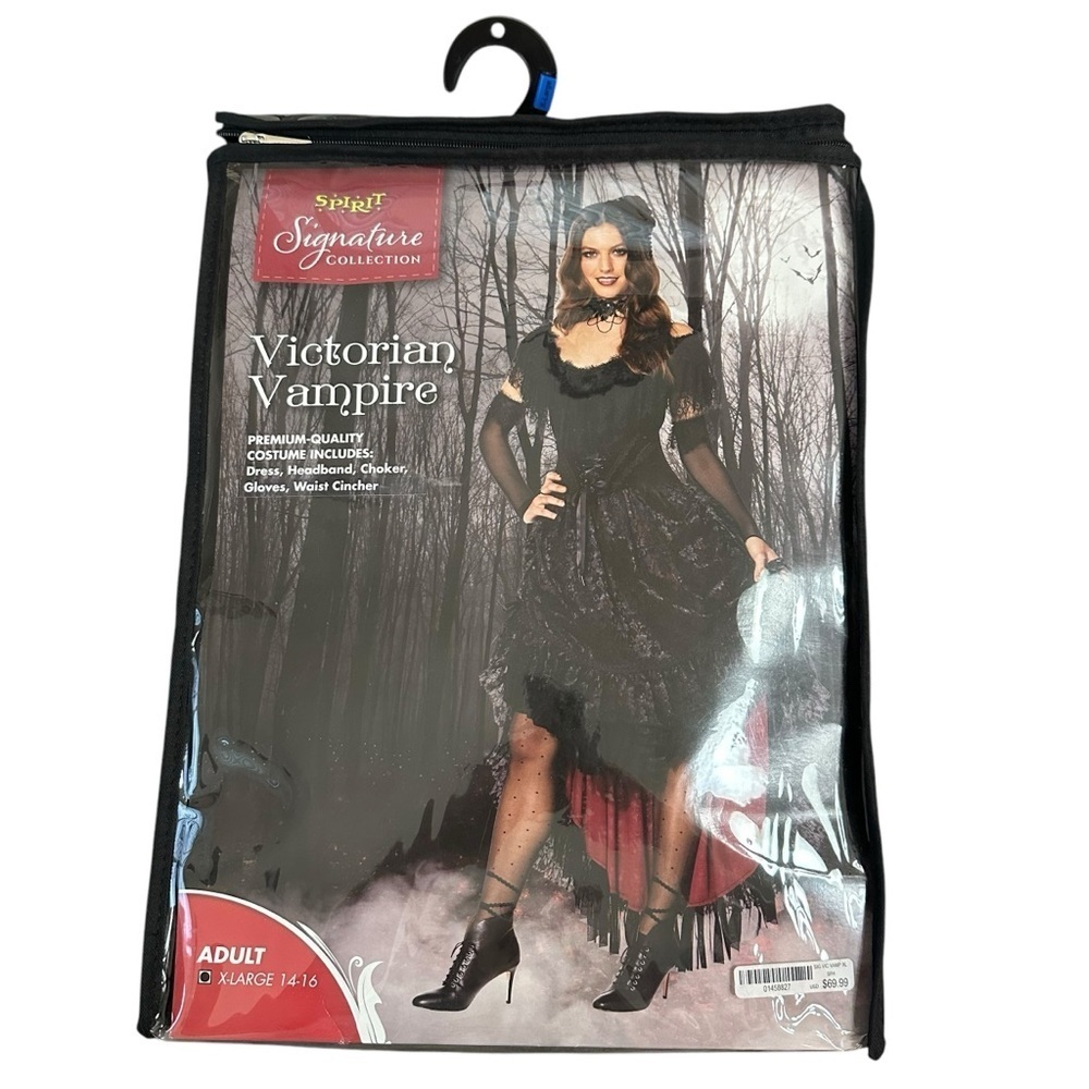 NWT Spirit Halloween Signature Adult XL Victorian Vampire Costume Dress Goth New